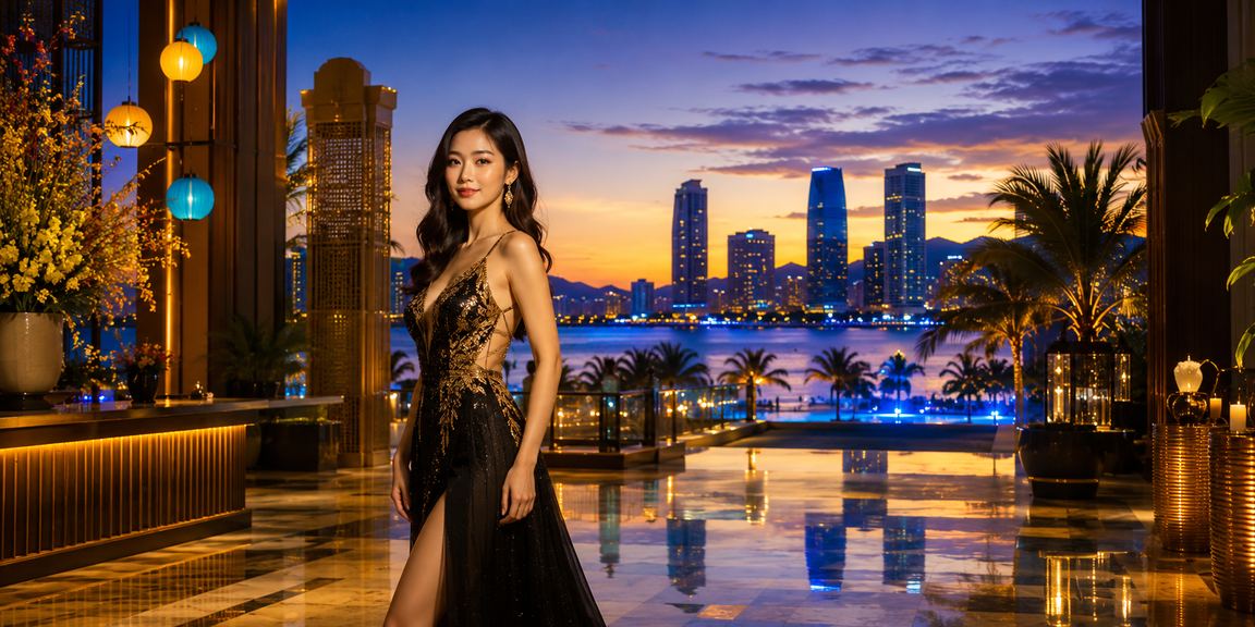 Người chơi theo dõi kèo cá cược bóng đá tại bãi biển Đà Nẵng buổi tối